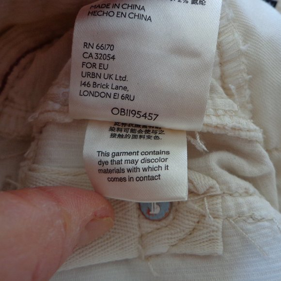 NWT Anthropologie Pilcro Slim Boyfriend Corduroy Pant 27P Cream - Picture 15 of 16